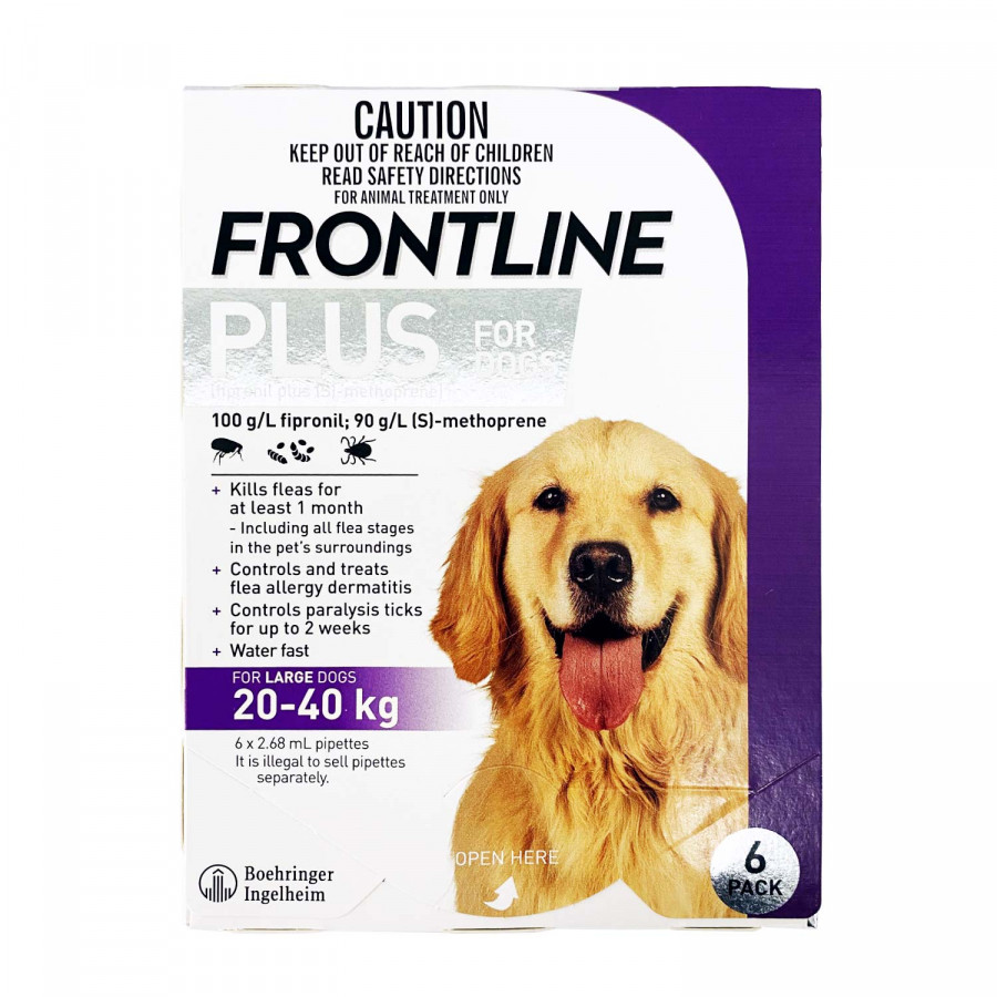 FRONTLINE Frontline Plus Dog 20-40Kg Large Purple 6 Pack 