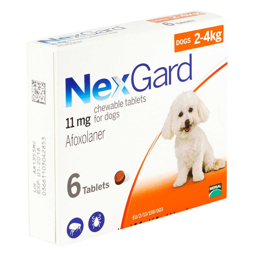 ネクスガード11mg 2kg 4kg 6チュアブル入り ノミマダニ ペットくすり