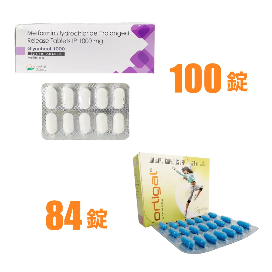メトホルミン1000mg100錠（グリコヒール）＋ゼニカル