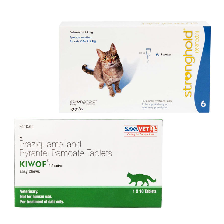 ストロングホールド猫用とキウォフ猫用｜フィラリア予防・回虫
