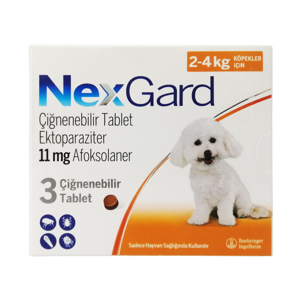 ネクスガード11mg（2～4kg未満）3チュアブル入り【トルコ産