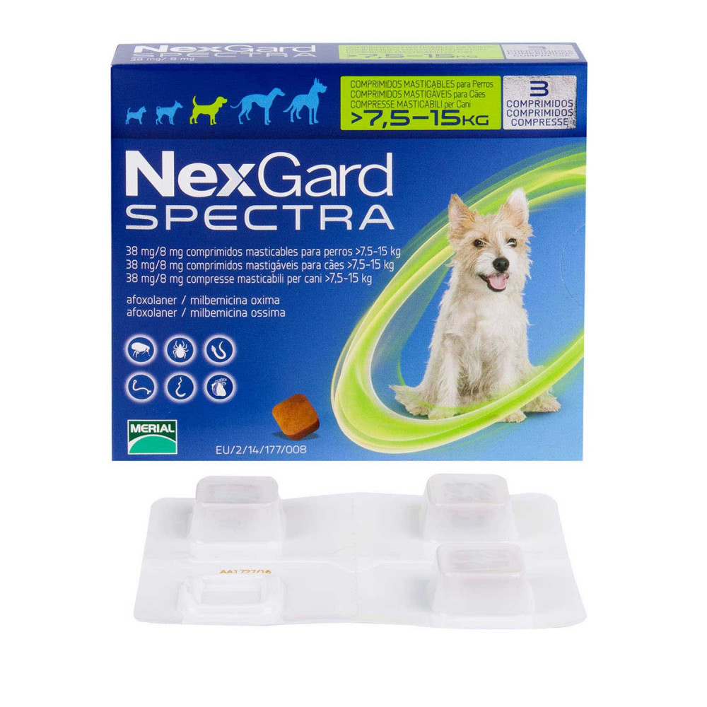 ネクスガードスペクトラ中型犬用7 5 15kg未満 フィラリア ノミダニ薬通販 ペットくすり