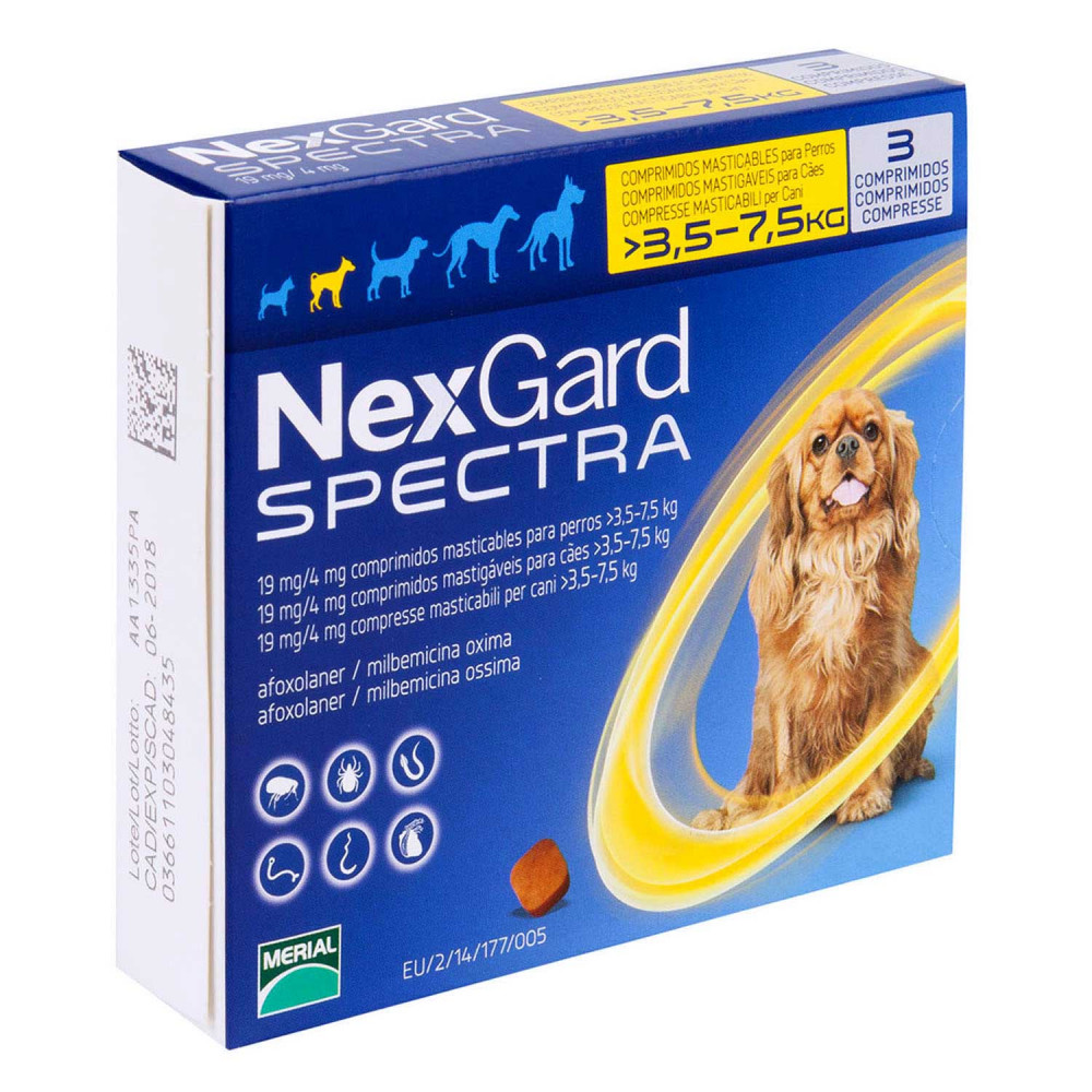 ネクスガードスペクトラ小型犬用3 5 7 5kg未満 フィラリア ノミマダニ 犬猫薬の通販 ペットくすり